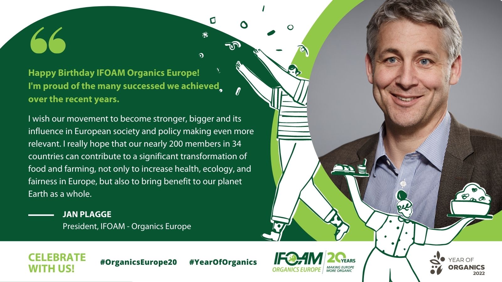 Jan Plagge 20 years celebrations contributions testimonials