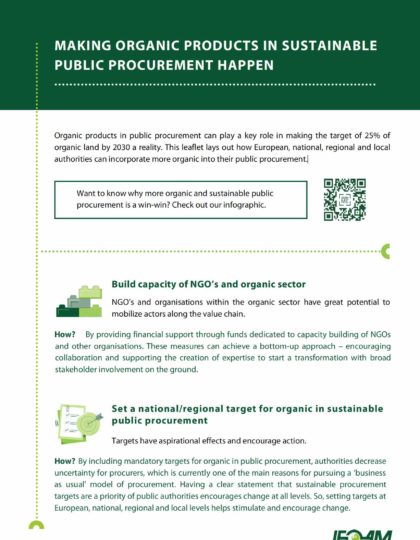 Making organic products in sustainable public procurement happen