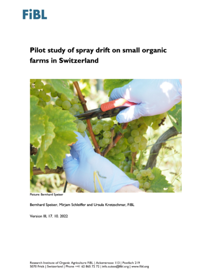 Pilot study of spray drift on small organic farms in Switzerland