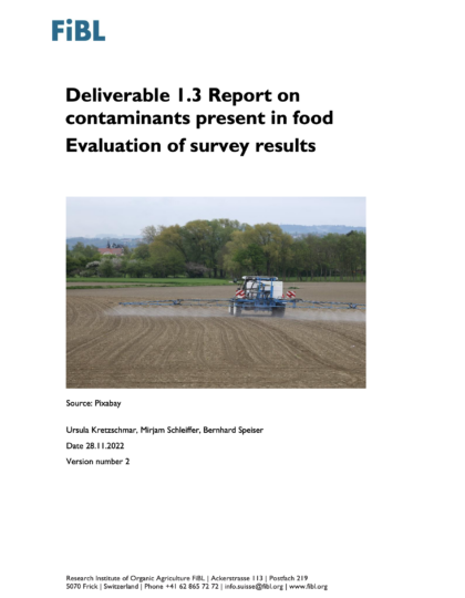 Report on contaminants present in food - Evaluation of survey results