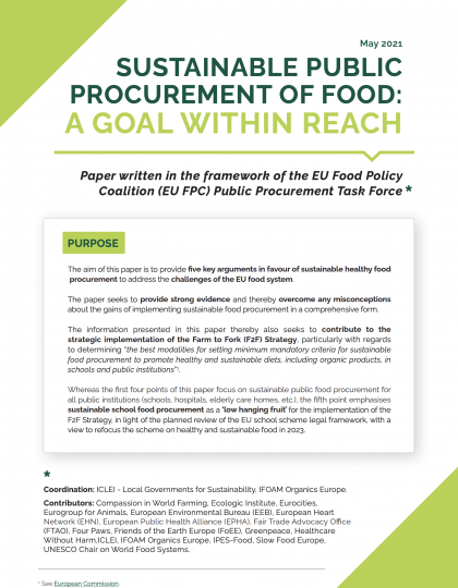 Sustainable Public Procurement of food: A goal within reach