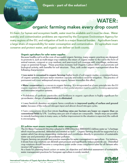 Organic - part of the solution! Water